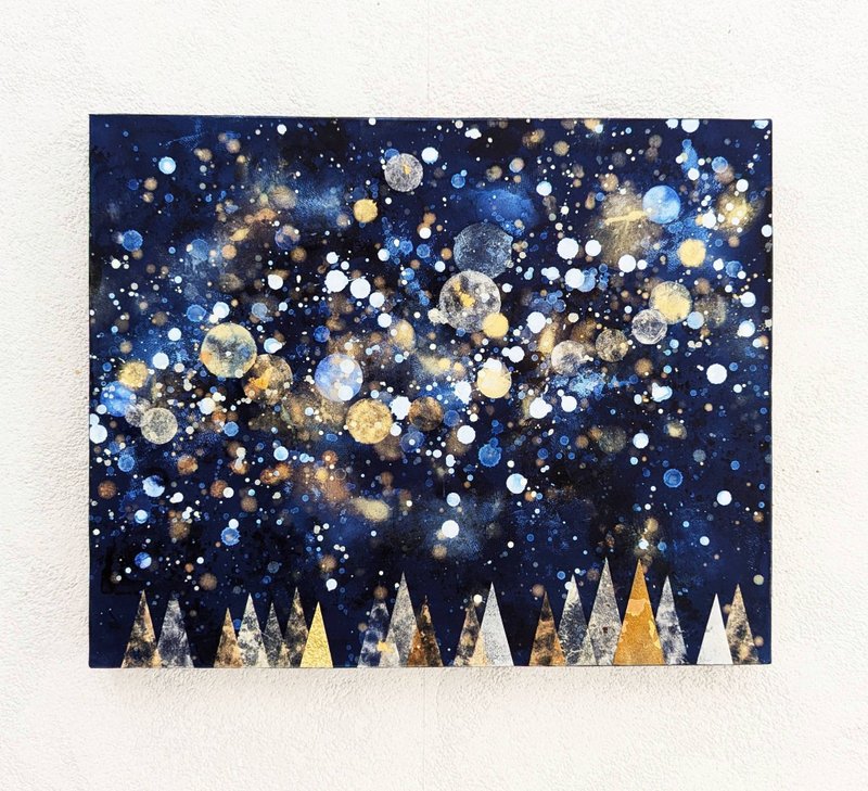 星と森F3号(アクリル原画) - 海報/掛畫/掛布 - 紙 藍色