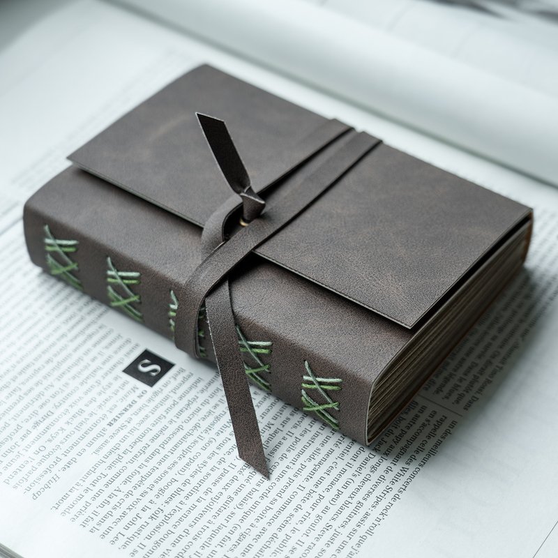 【Muted Colors no.2】筆記本 Leather Journal, Vintage Bookbinding - สมุดบันทึก/สมุดปฏิทิน - หนังเทียม 