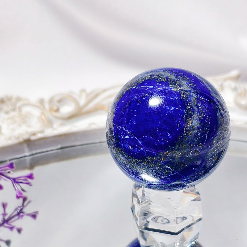 帝王青金石 天眼天珠 趨吉避凶 晶球擺件 智慧圓滿 收藏單品 禮物 - 擺飾/家飾品 - 寶石 藍色