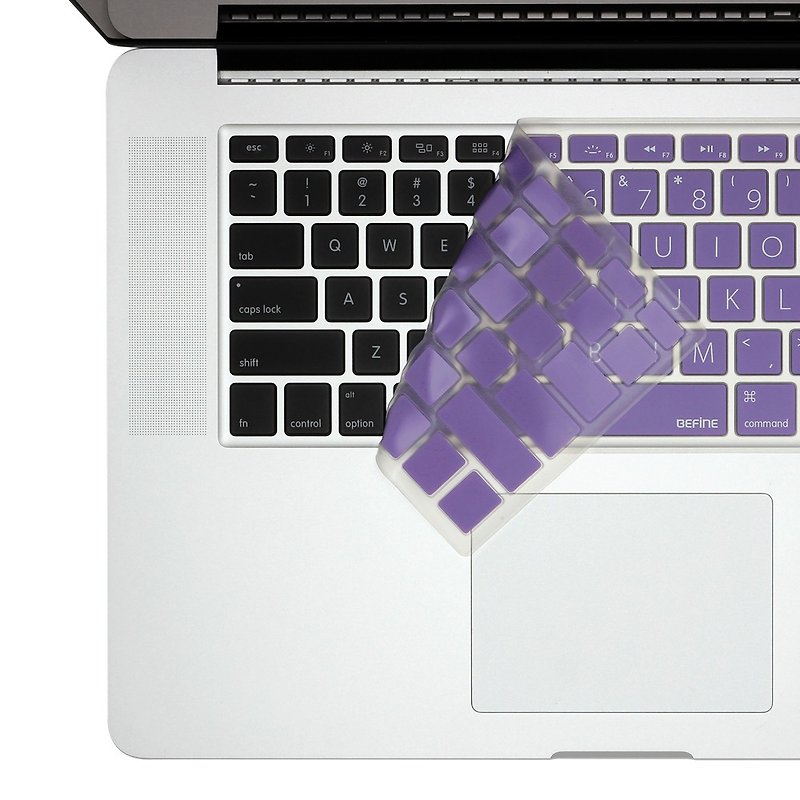 BEFINE KEYBOARD KEYSKIN MacBook Pro 13/15 Retina keyboard protective film dedicated English (no phonetic symbols) - white on purple (8809305224232) - เคสแท็บเล็ต - ซิลิคอน สีม่วง