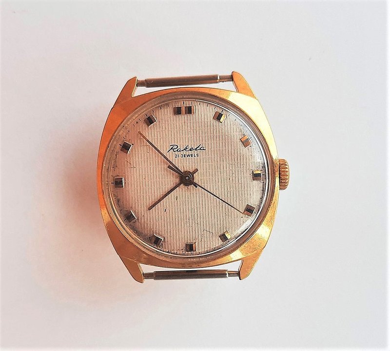 Au 20 gold plated Raketa 2609A.1 Soviet vintage mens wrist watch wind up - Men's & Unisex Watches - Stainless Steel Gold