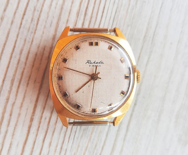 Men's Watch RAKETA (Ussr)- 1960's - gold hot plated!