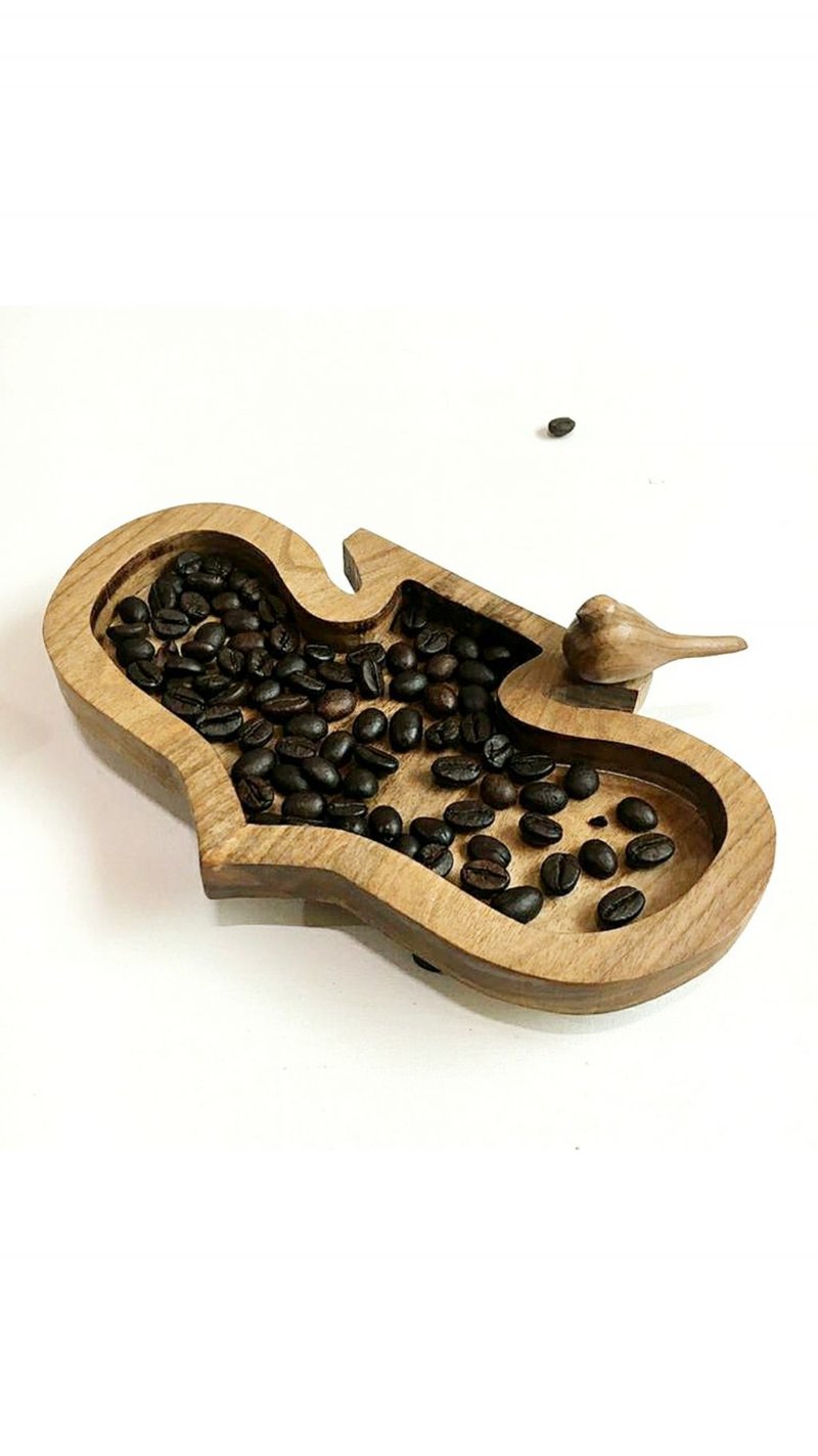 Wooden bowl with wooden handcarved bird with gift for you - 碗 - 木頭 