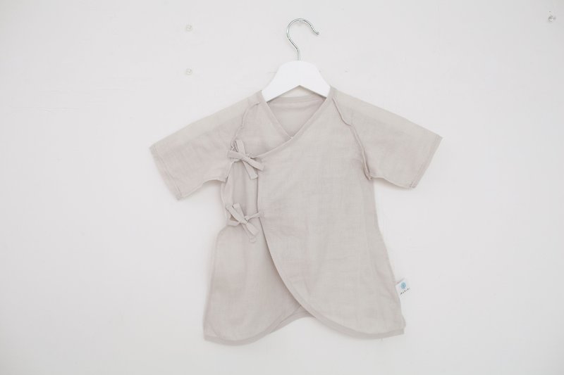 MARURU 日本製多彩紗布衣 岩灰 50-60cm - 嬰兒連身衣/包被/包巾 - 棉．麻 灰色