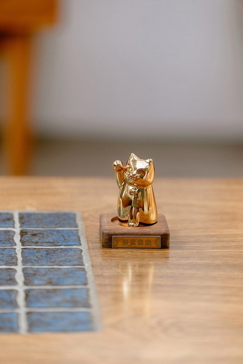 [Single Adult Cat Set_Gold | No Fragrance] Lucky Cat Calls Luck Cat Gift Ornament Lucky - Items for Display - Other Metals Gold