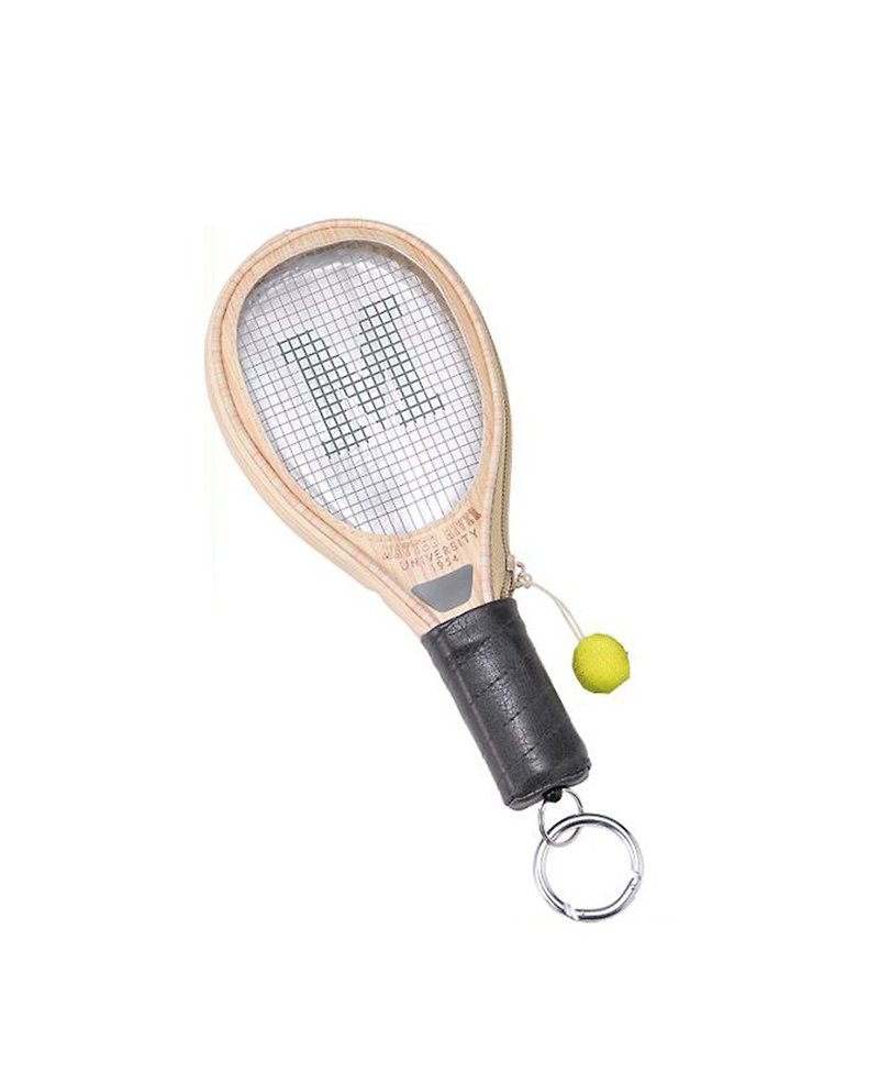 SUSS-Japan Magnets Tennis Racket Shaped Card Holder/Certificate Case/Purse (White)-Spot - Other - Faux Leather White
