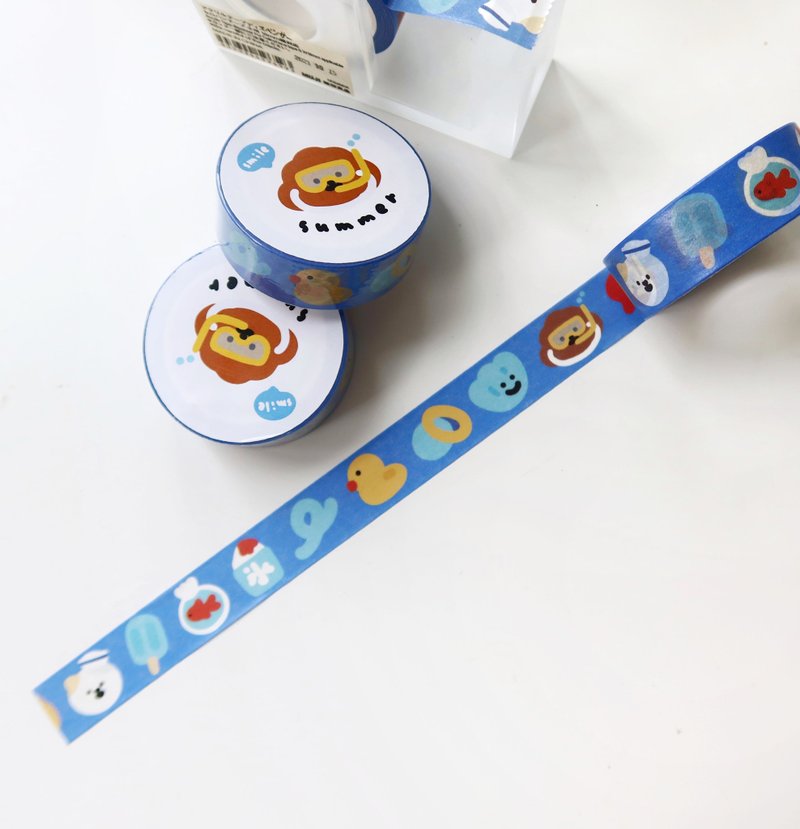 Rice Cake Puppy in Summer Washi Tape - Washi Tape - Paper 