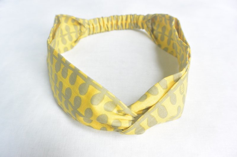 Elastic headband-leaf - เครื่องประดับผม - ผ้าฝ้าย/ผ้าลินิน สีเหลือง