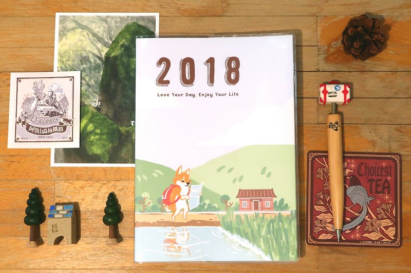 Di Mengqi 2018 found the new lunar calendar - country road - Notebooks & Journals - Paper Multicolor