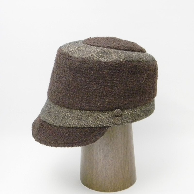 Loop wool material and Furano gradually news boy cap 【PL 1527-BW】 - หมวก - วัสดุอื่นๆ สีนำ้ตาล