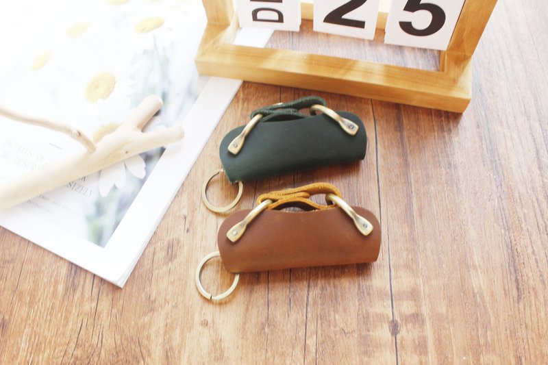 Key bag key storage bag car key bag key case leather bag car key case car key bag 025 - Keychains - Genuine Leather Gray