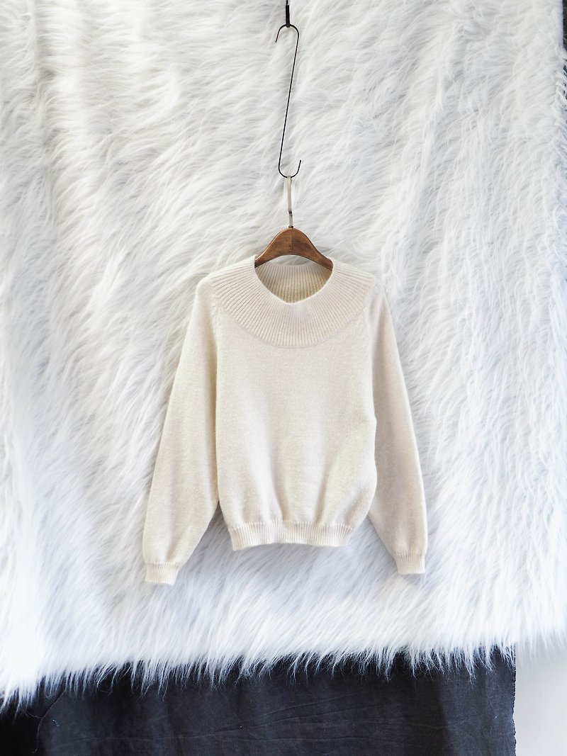 Fukushima snow white short version love winter antique Angra sweater sweater angora - Women's Sweaters - Wool White