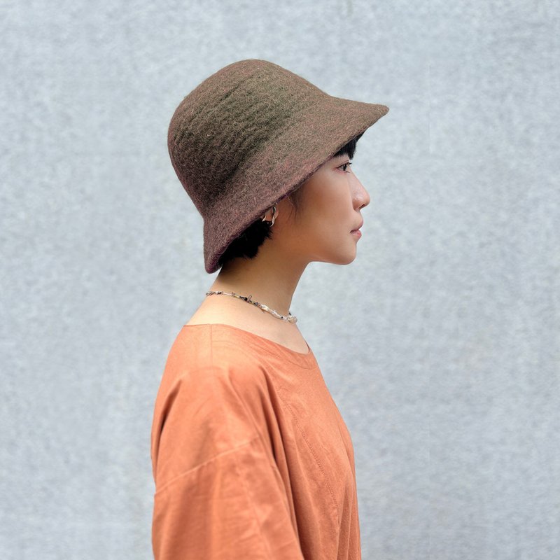 Wool felt breton hat_Brown - หมวก - ขนแกะ สีนำ้ตาล