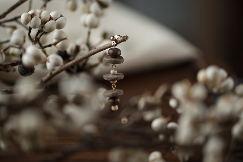 Simple│Simple Series- Pottery Pot - Earrings & Clip-ons - Other Metals Brown