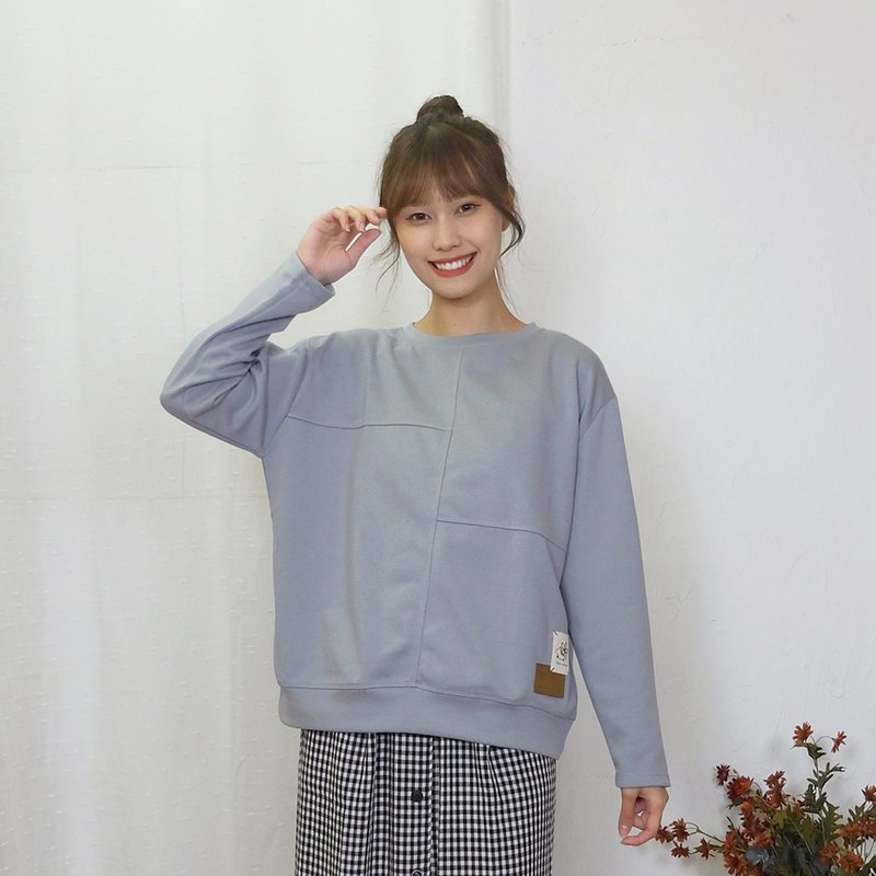 Hana Mokuba asymmetrical cut versatile crew neck university T - เสื้อผู้หญิง - วัสดุอื่นๆ 