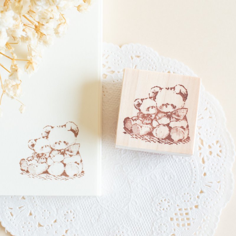 Rubber stamp - Teddy bear No.1  / Vintage girly - ตราปั๊ม/สแตมป์/หมึก - ยาง สีนำ้ตาล