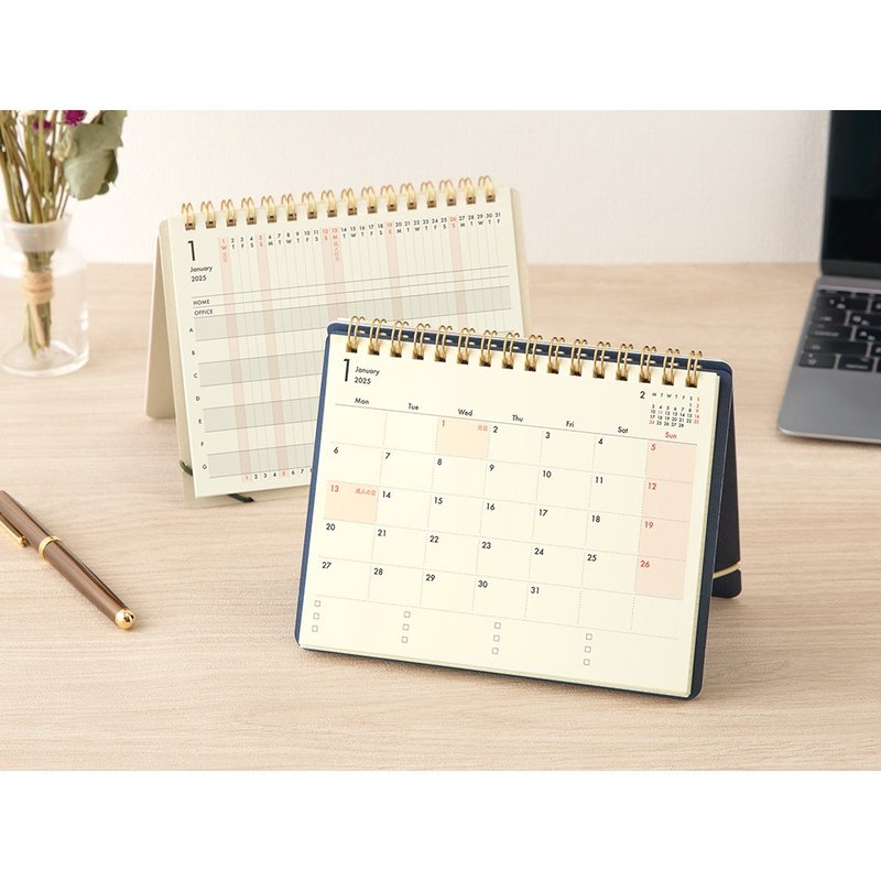 MIDORI +Stand Diary Desk Calendar 2025 Handbook (B6) - Notebooks & Journals - Paper Multicolor