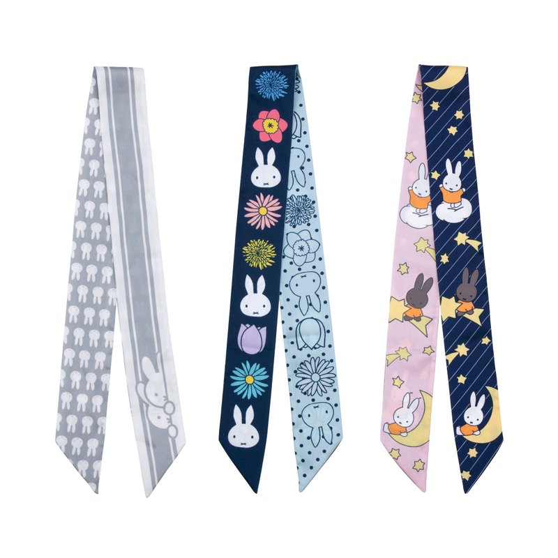 【Pinkoi x miffy】Errorism * Twilly Scarf x 3pcs | Pre-order 1st batch - Scarves - Other Man-Made Fibers 