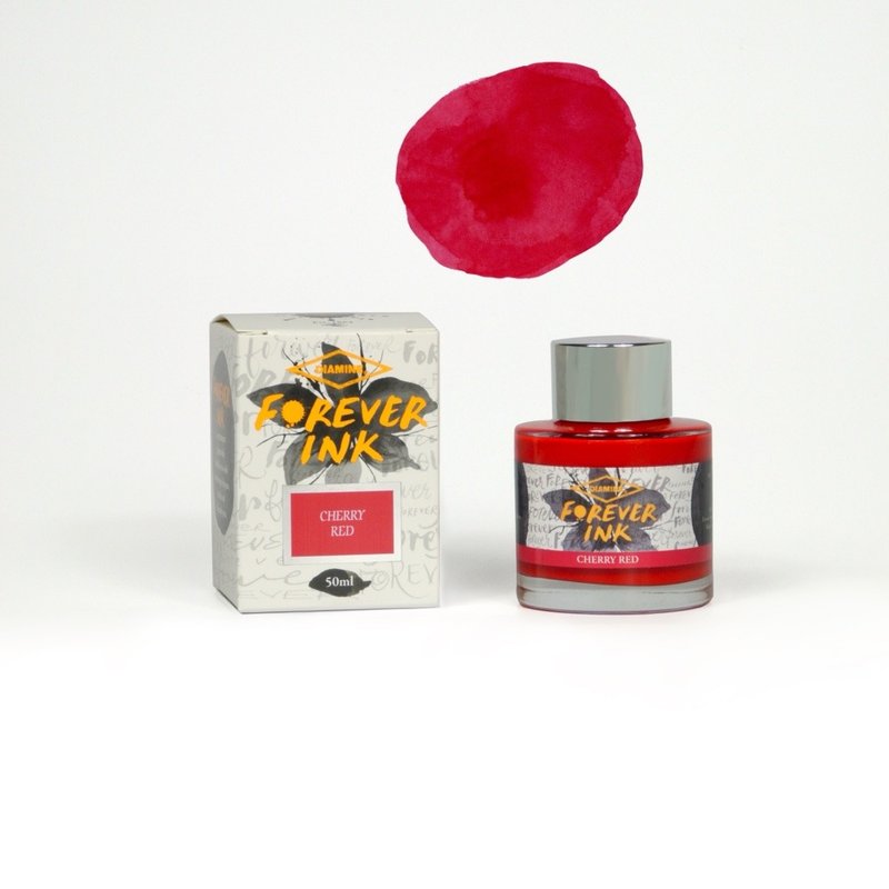 Diamine 永恆墨水 50ml - 櫻桃紅 - 墨水/鋼筆墨水 - 玻璃 紅色