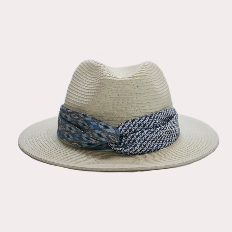Bad Hair Club Twist Band Straw Fedora Hat - Hats & Caps - Other Materials 