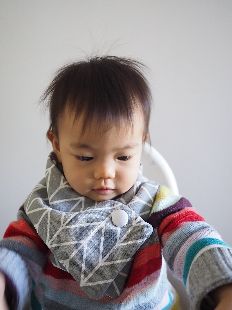 Handmade Grey Nordic style baby/ kid scarf - Scarves - Cotton & Hemp Gray