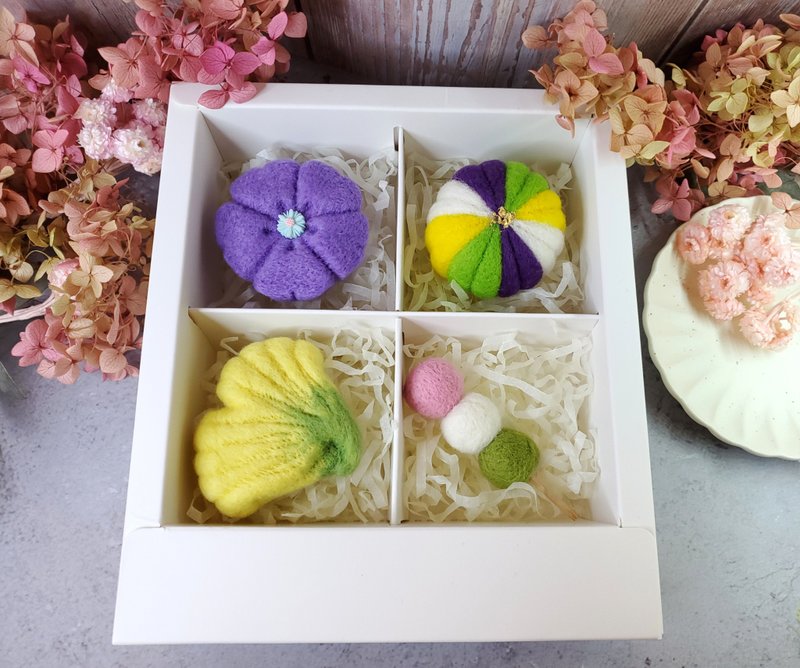 和菓子羊毛氈禮盒 家居擺飾 辦公小物 送禮 - 擺飾/家飾品 - 羊毛 多色