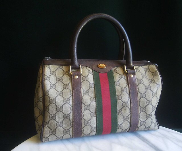 Authentic GUCCI Guccissima Hand Boston Bag GG Leather 193603 Ivory Junk  9963E