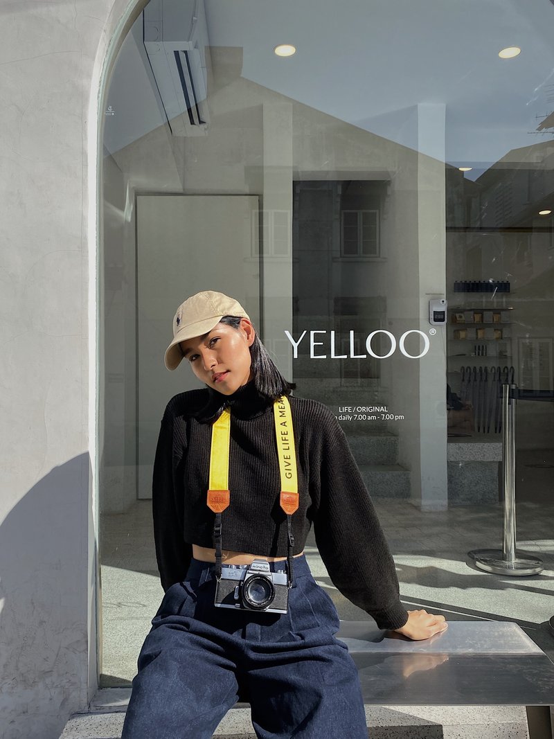 CAMERA STRAP : Personalize name (YELLOW ) LARGE SIZE / YESIDID - 相機背帶 - 其他材質 黃色