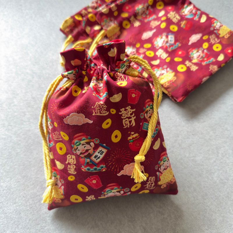 新年送禮 錢袋子 開運小物 拜拜補財庫 - 束口袋/束口背包/水桶包 - 棉．麻 