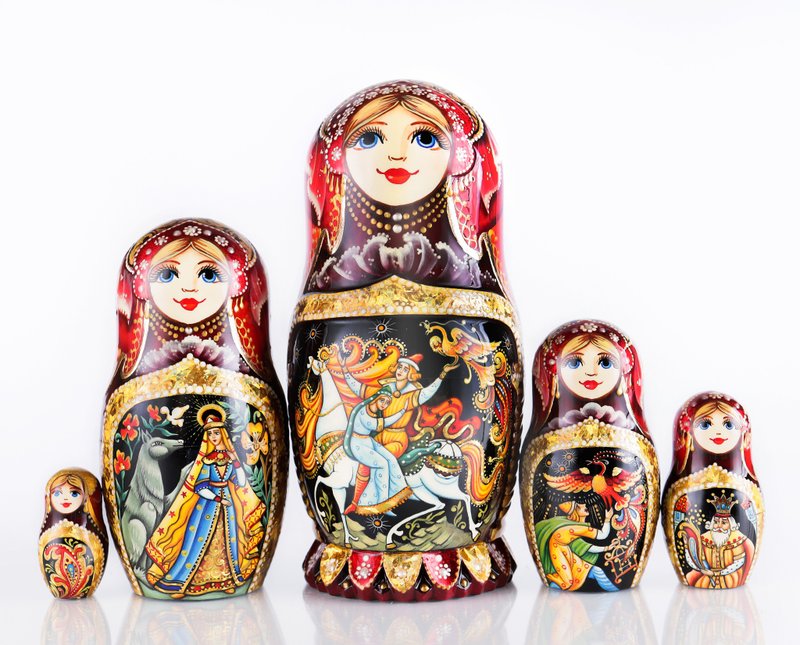 One of a kind nesting dolls Matryoshka Firebird folkart Art dolls - Items for Display - Wood 