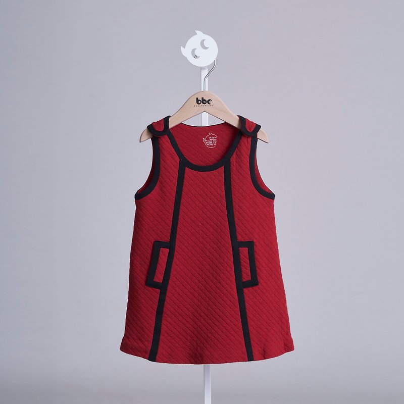 復古背心洋裝(紅) - 男/女童裝 - 棉．麻 紅色