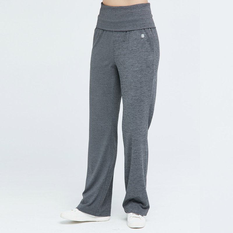 Reboot-Soho functional waist reflex wide pants (female)-sea erosion gray - กางเกงขายาว - เส้นใยสังเคราะห์ สีเทา