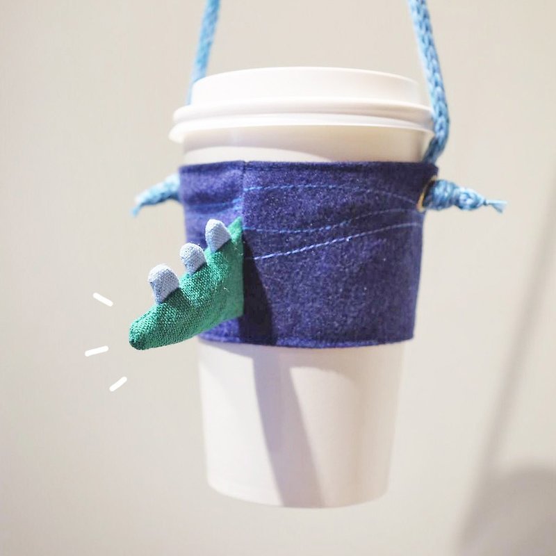 恐龍尾巴飲料提袋 - 飲料提袋/杯袋/杯套 - 防水材質 藍色