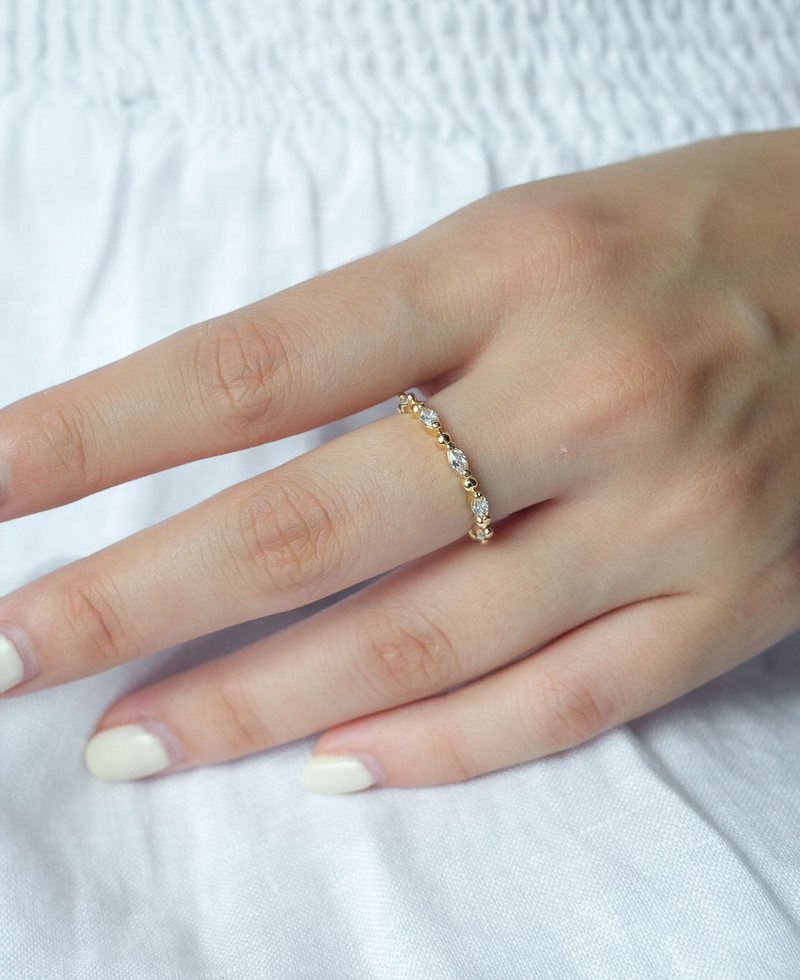 Meline 14k Gold Bead Ring | Sachelle Collective - แหวนทั่วไป - เครื่องประดับ สีทอง