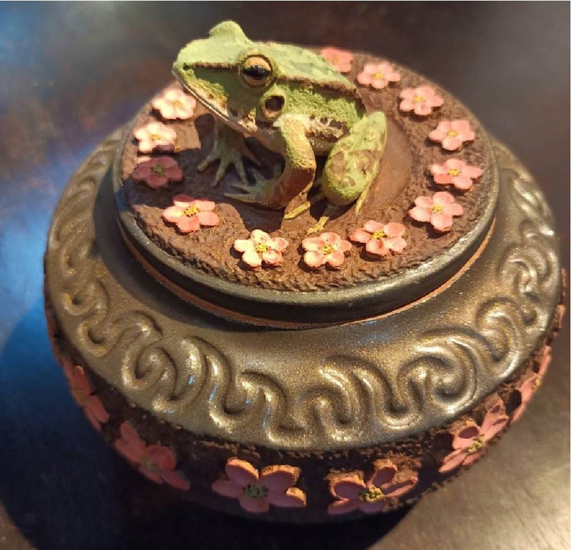 [Pure Handmade Ceramics] Ceramic Frog Tea Caddy - Teapots & Teacups - Pottery Pink