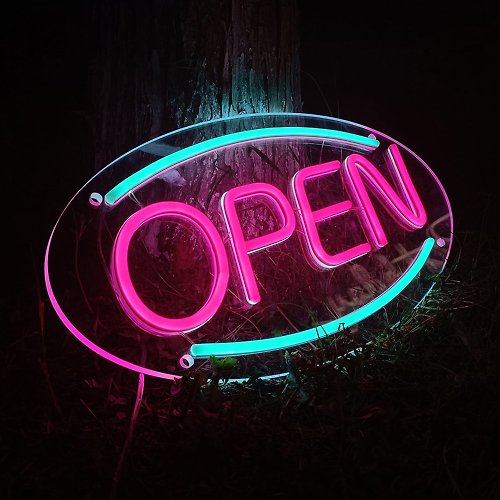 霓虹燈客制 OPEN霓虹燈營業中咖啡館裝飾燈LED發光字Neon Sign