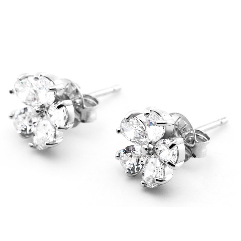 SILVER FLOWER EARRINGS - Earrings & Clip-ons - Sterling Silver Silver