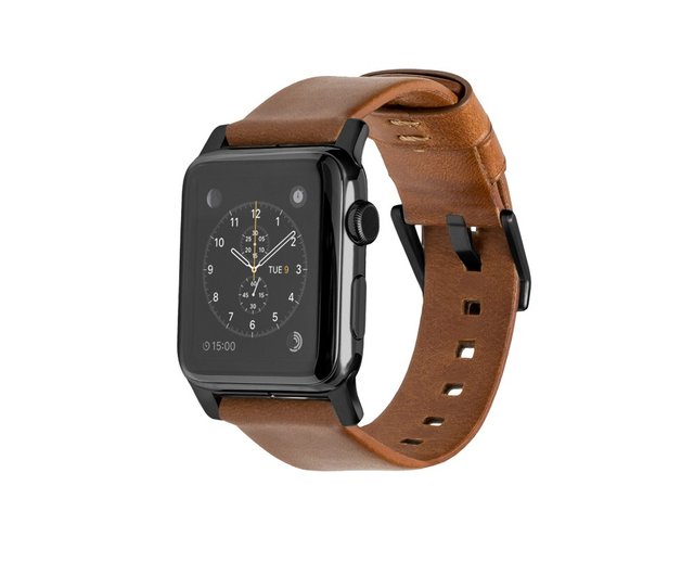 apple watch leather strap black