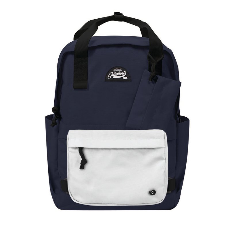 Grinstant Mix & Match Detachable 15.6" Backpack - Adventure Series (Navy Blue & White) - Backpacks - Polyester Blue