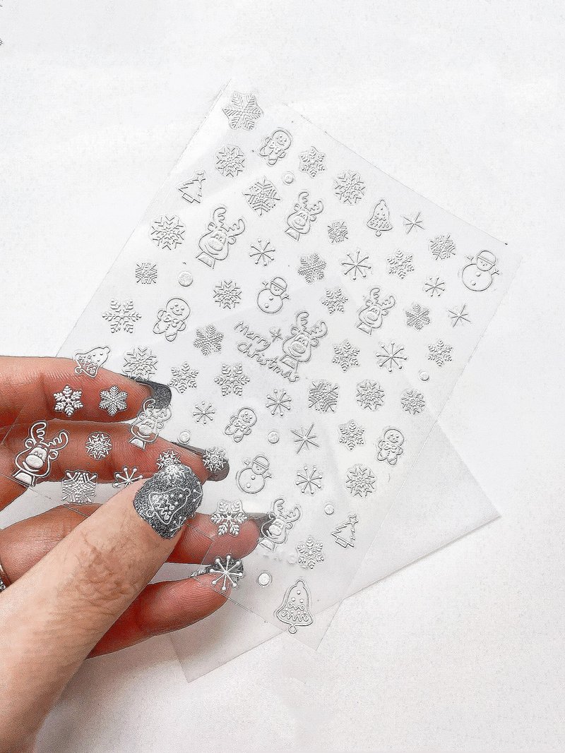 T02 雪花紛飛甲貼 - 木工/竹藝/紙雕 - 紙 白色