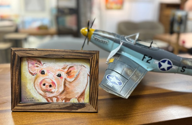 Hand drawn painted pig - กรอบรูป - วัสดุอีโค 