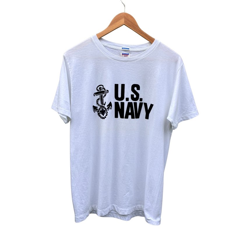 Warehouse & co Double Work US Navy T Shirt Made n Japan - 男 T 恤 - 棉．麻 白色