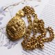 Western antique ornaments. Locket three-dimensional carved photo pendant necklace - Necklaces - Other Metals Gold