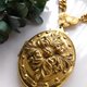 Western antique ornaments. Locket three-dimensional carved photo pendant necklace