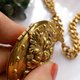 Western antique ornaments. Locket three-dimensional carved photo pendant necklace