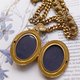 Western antique ornaments. Locket three-dimensional carved photo pendant necklace