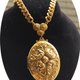 Western antique ornaments. Locket three-dimensional carved photo pendant necklace