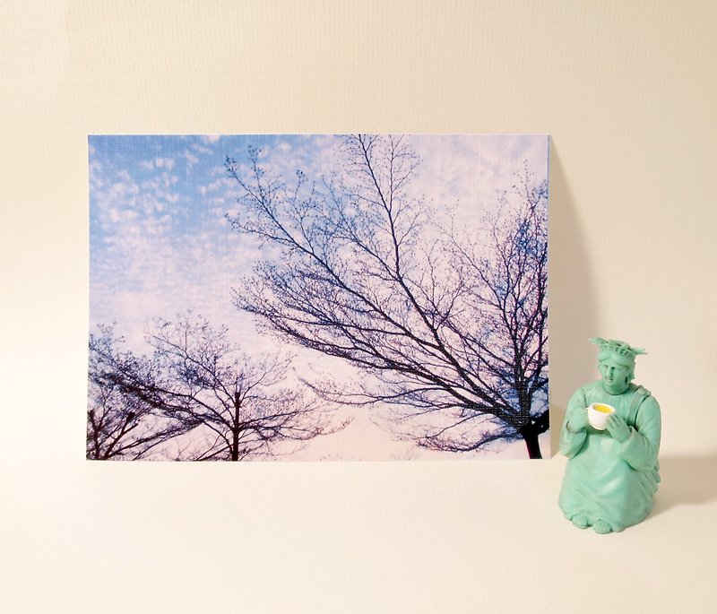 Quietly draw cool cards / multi-function storage postcard / treetop II - Cards & Postcards - Paper Blue