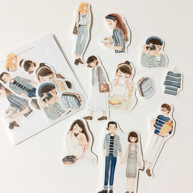 / Stickers/ Stripe Lovers / 10pcs / - Stickers - Paper White