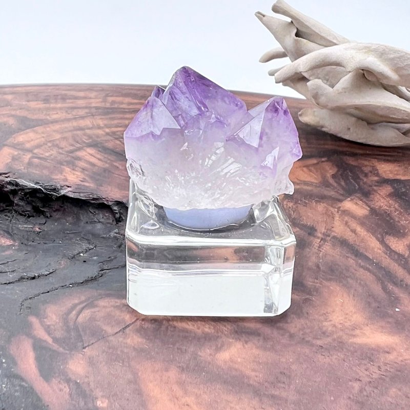 紫宓。原礦 療癒 放大能量 l 南非紫晶仙人掌水晶 精靈水晶 l - 擺飾/家飾品 - 水晶 紫色